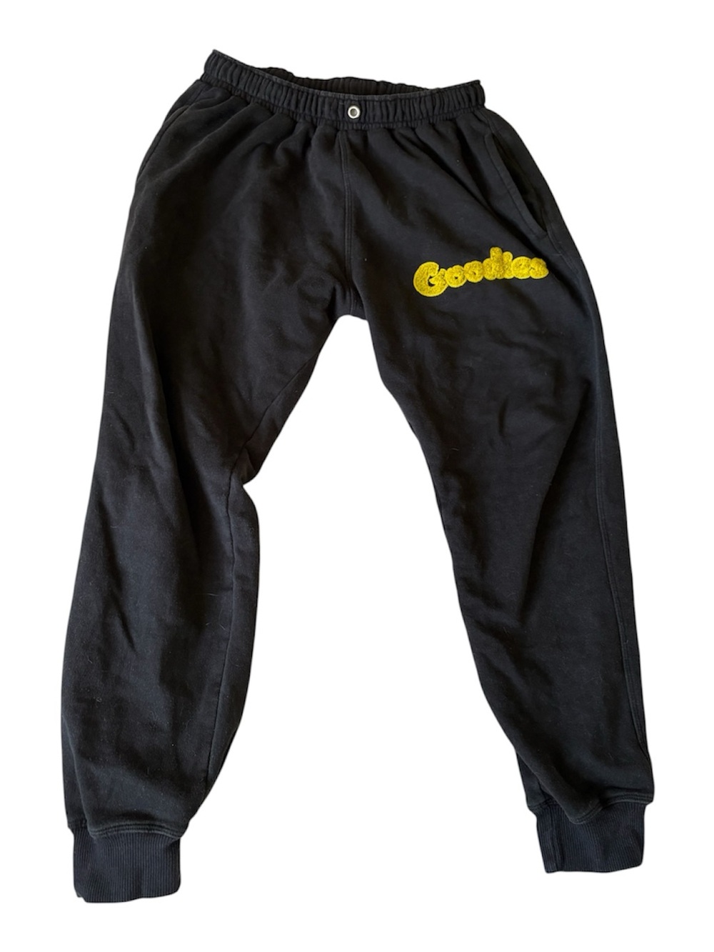 Black Sweatpants with Yellow Logo